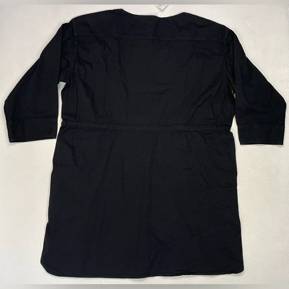 Uniqlo Denim Drawstring Long Sleeve Dress Women Large Black NWT - Picture 3 of 6
